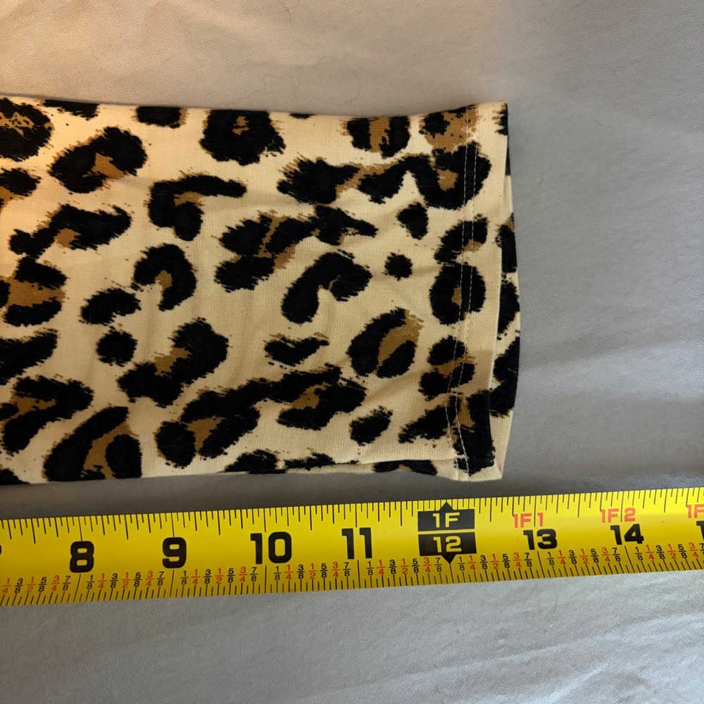 Banana Republic Leopard Print Wrap Dress Knee Length Tan Black M 472569 - Picture 8 of 10